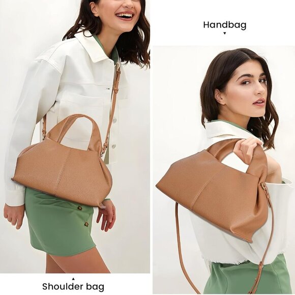 Cloud Pouch Dumpling Clutch Purse Women Tote Shoulder Retro Crossbody Bag with R - Picture 2 of 6